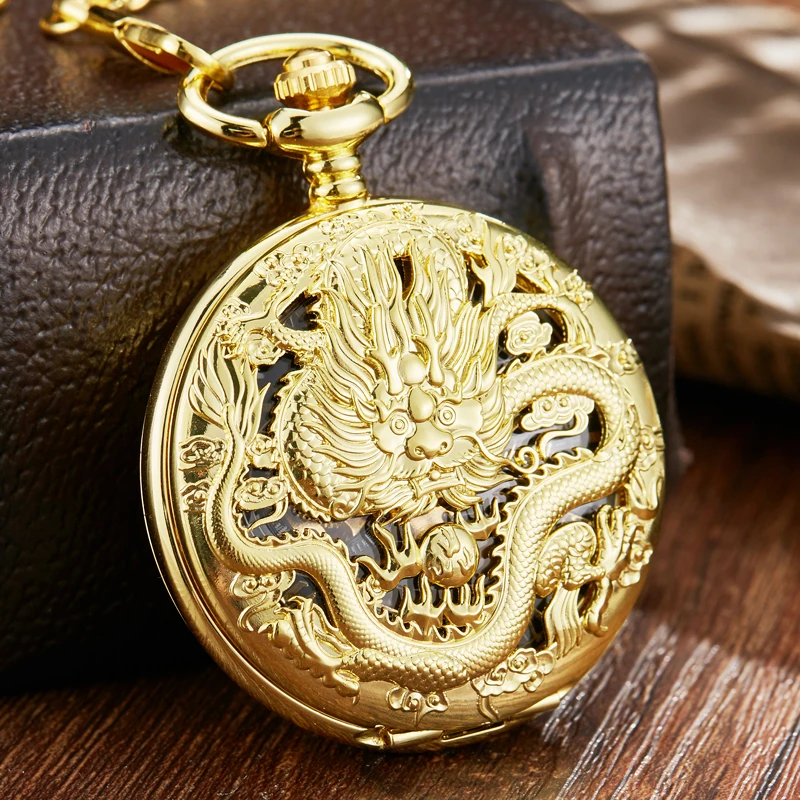 Antique Mens Mechanical Pocket Watch Women Gift Golden Skeleton Steampunk Chinese Dragon Sculpture Fashion Watches Clock relogio
Antique Mens Mechanical Pocket Watch Women Gift Golden Skeleton Steampunk Chinese Dragon Sculpture Fashion Watches Clock relogio