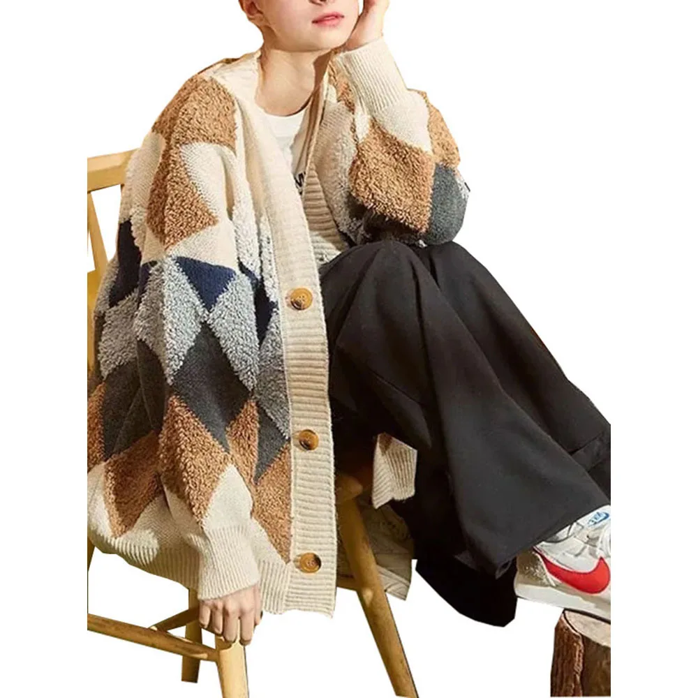 Large size Cardigan sweater spring autumn new retro French loose winter Plus velvet knitted cardigan length net red sweater coat
Large size Cardigan sweater spring autumn new retro French loose winter Plus velvet knitted cardigan length net red sweater coat