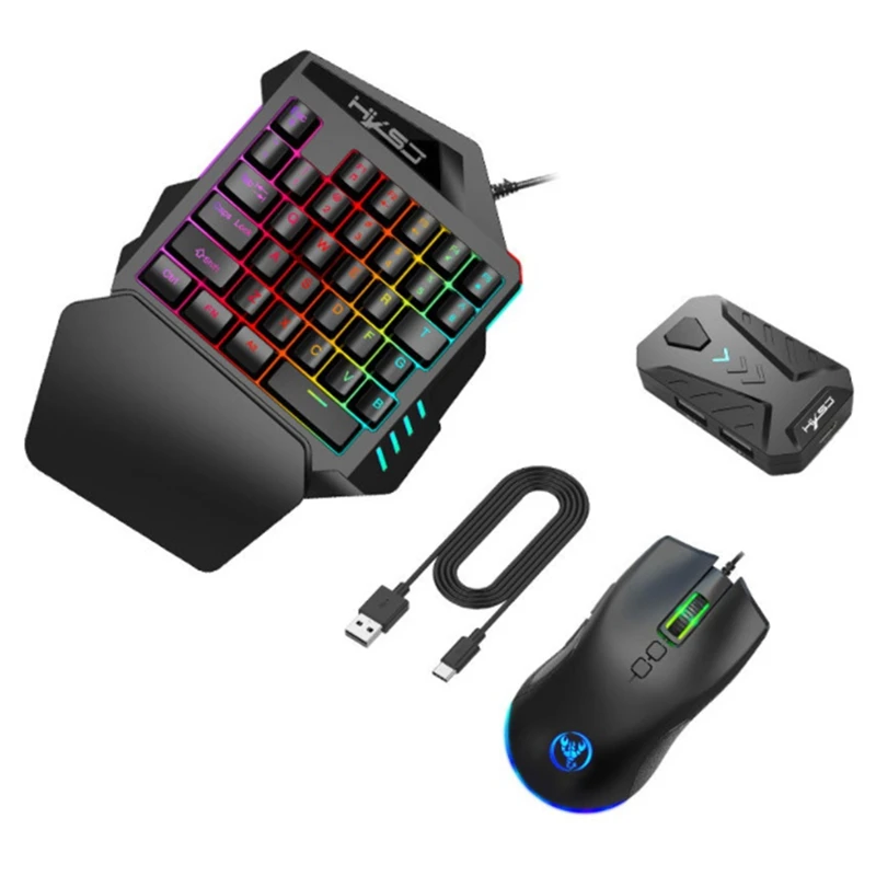 HXSJ Keyboard And Mouse Converter Rgb Backlit Portable Gaming Keyboard And Mouse With Adapter For PC PS4
HXSJ Keyboard And Mouse Converter Rgb Backlit Portable Gaming Keyboard And Mouse With Adapter For PC PS4