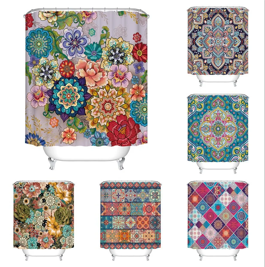Mandala Indian Bohemian Shower Curtain for Bathroom Floral Boho Yoga Colorful Ethnic Fabric Waterproof Polyester with 12 Hooks
Mandala Indian Bohemian Shower Curtain for Bathroom Floral Boho Yoga Colorful Ethnic Fabric Waterproof Polyester with 12 Hooks