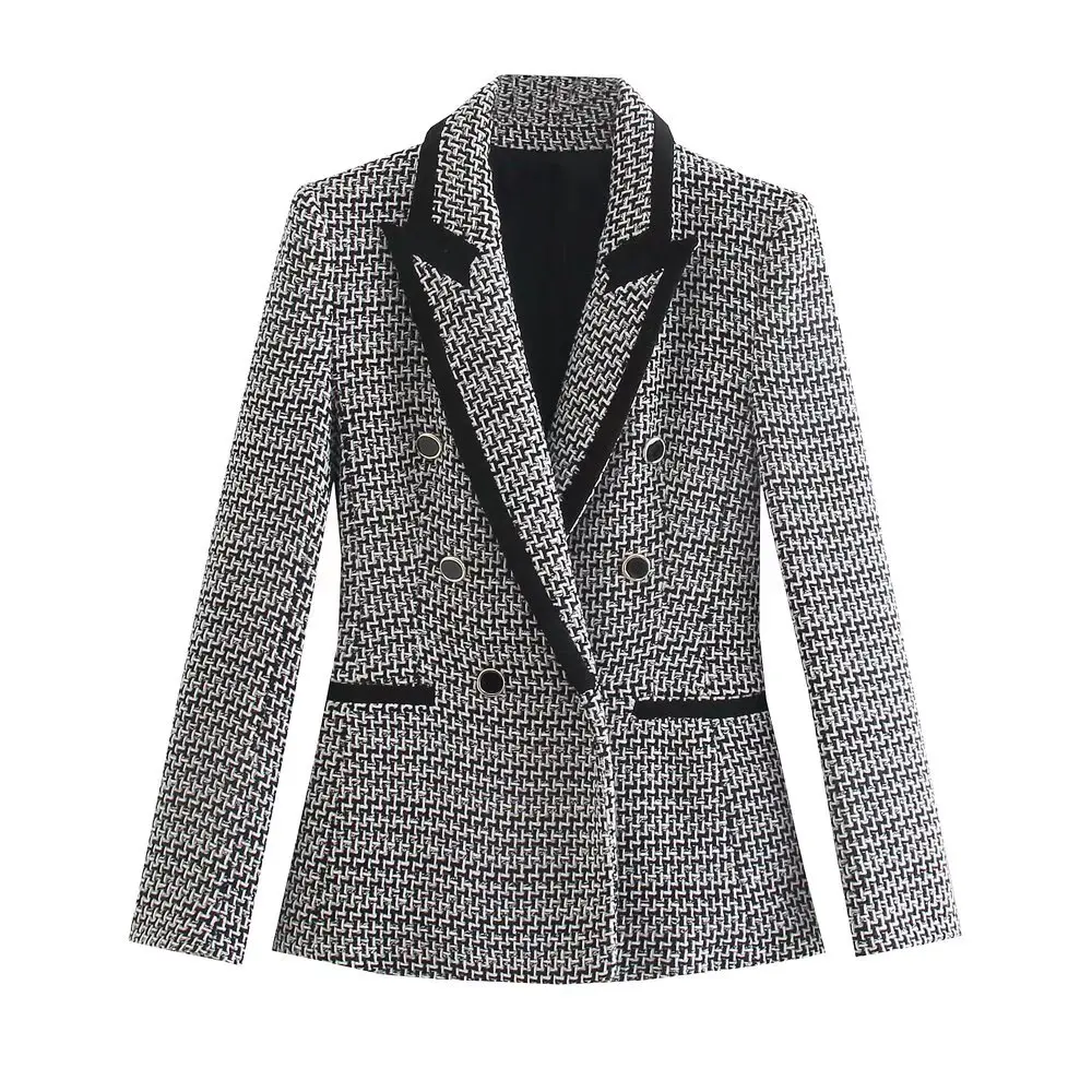 Pinkou Women Vintage Plaid Tweed Coat Long Sleeve Double Breasted Jackets Black Outwear Chic Coats Tops CA201
Pinkou Women Vintage Plaid Tweed Coat Long Sleeve Double Breasted Jackets Black Outwear Chic Coats Tops CA201