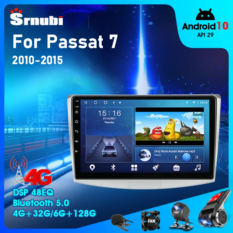 Автомагнитола Srnubi, Android 10, 2 Din, GPS-навигация, DVD, для Volkswagen Passat 7 2010-2015
Автомагнитола Srnubi, Android 10, 2 Din, GPS-навигация, DVD, для Volkswagen Passat 7 2010-2015