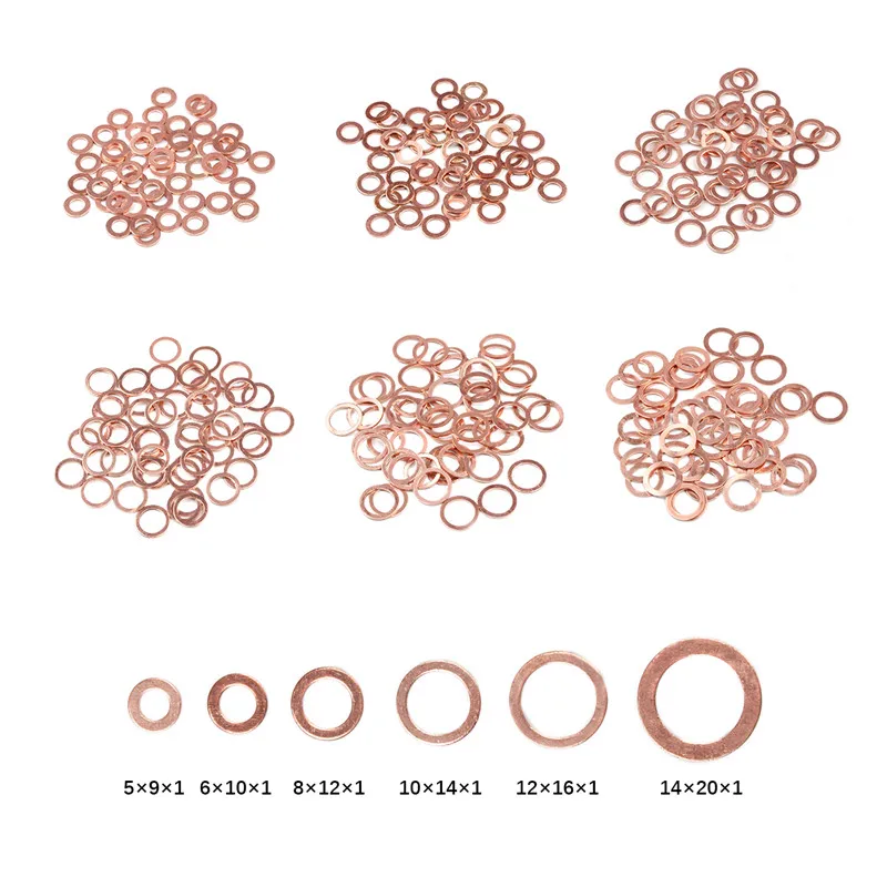 50PCS Mulit Size Solid Copper Washer Flat Ring Gasket Sump Plug Oil Seal Fittings Washers Fastener Hardware Accessories
50PCS Mulit Size Solid Copper Washer Flat Ring Gasket Sump Plug Oil Seal Fittings Washers Fastener Hardware Accessories