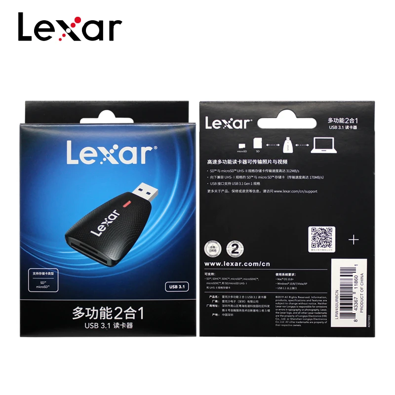 Original Lexar USB 3.1 High Speed Dual Slot Card Reader TF SD Memory Card SDHC SDXC Lecteur UHS-II UHS-I Micro SD Card Reader
Original Lexar USB 3.1 High Speed Dual Slot Card Reader TF SD Memory Card SDHC SDXC Lecteur UHS-II UHS-I Micro SD Card Reader