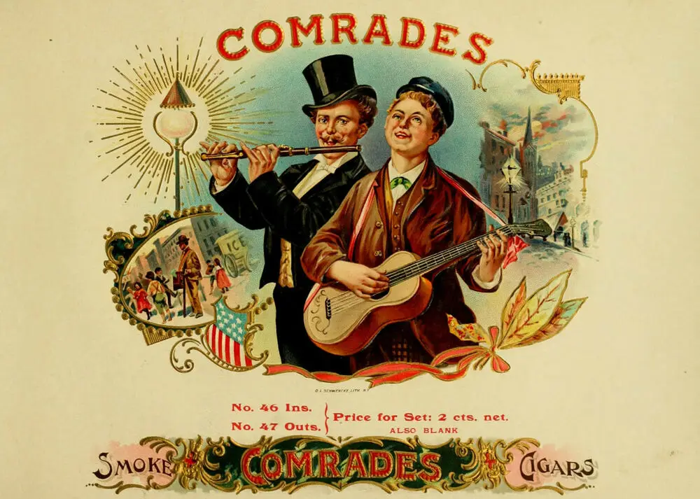 COMRADES CIGARS VINTAGE RETRO AD LARGE METAL TIN SIGN POSTER WALL PLAQUE
COMRADES CIGARS VINTAGE RETRO AD LARGE METAL TIN SIGN POSTER WALL PLAQUE