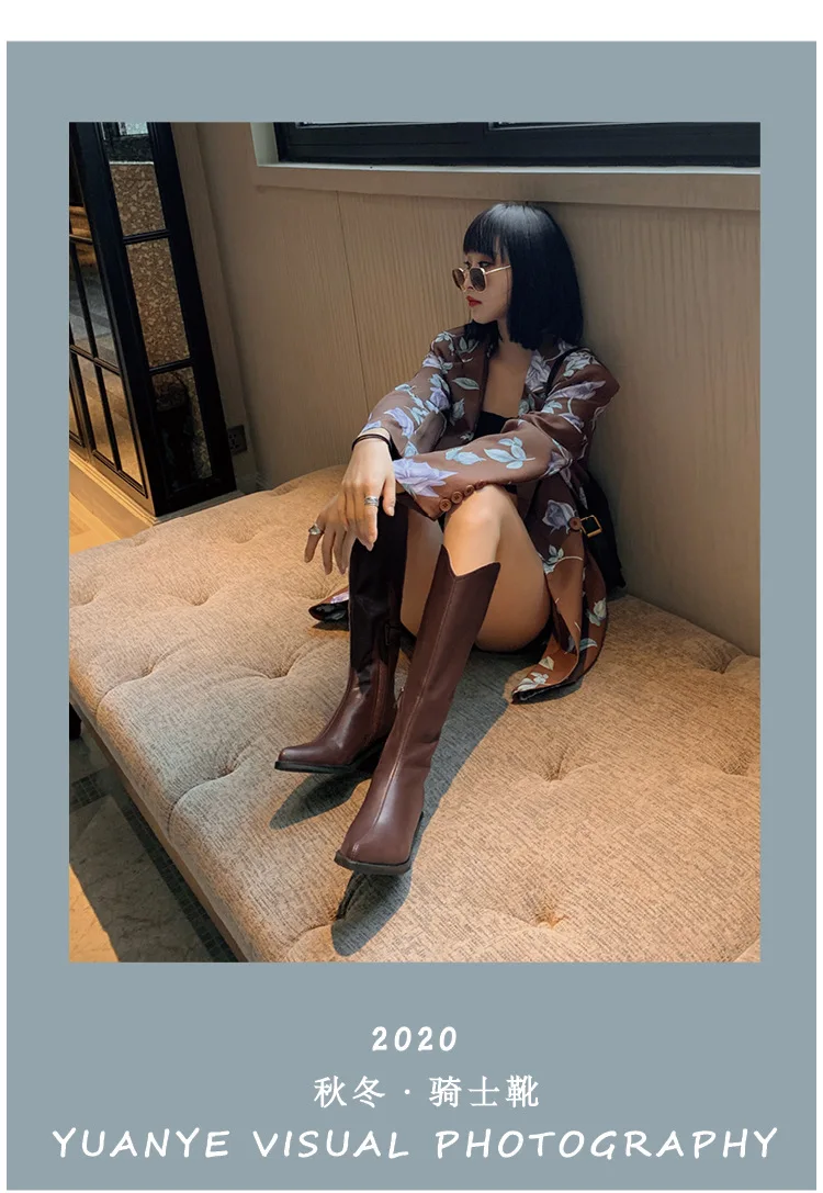 full thick leather half heel knee boots below the pointed v-mouth long boots temperament looks
full thick leather half heel knee boots below the pointed v-mouth long boots temperament looks
