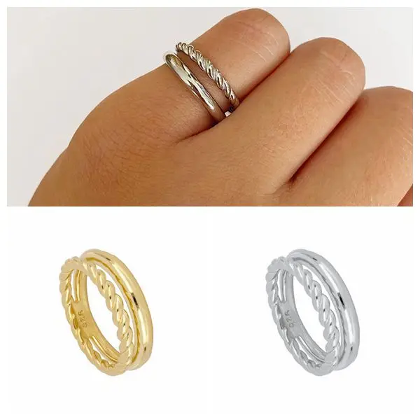 24k Gold-Plated/Silver Gold Geometric Double Circle Rings 2021 Simple Luxury Punk Rock Rings Fashion Party Wedding Jewelry
24k Gold-Plated/Silver Gold Geometric Double Circle Rings 2021 Simple Luxury Punk Rock Rings Fashion Party Wedding Jewelry