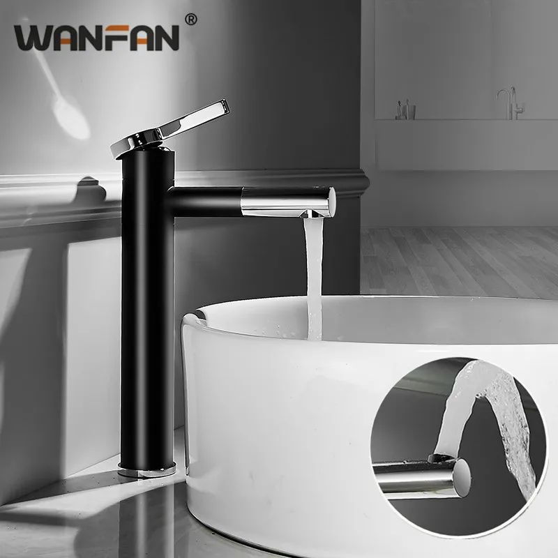 

2019 New Black Basin Mixer Tap 360 Degree Rotate Type Basin Faucet chrome Finish Bathroom Faucets Single Hand Bathroom S79-303