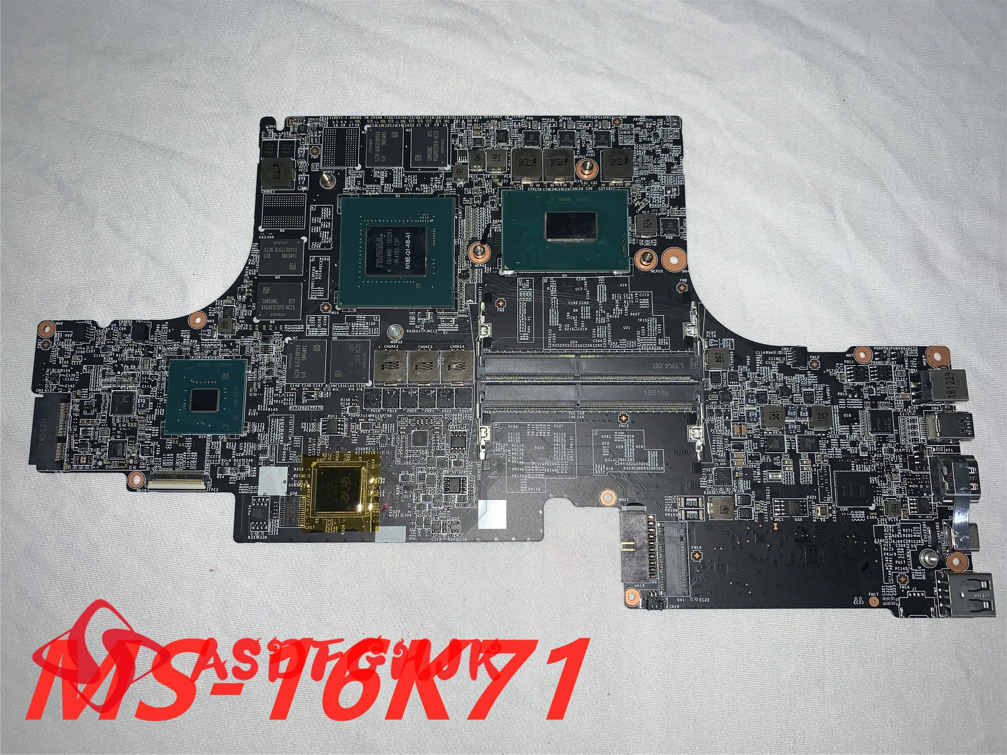Original MS-16K7 MS-16K71 For MSI GS63 GS73 GS63VR GS73VR Laptop MAINBOARD WITH I7-8550H AND N18E-Q1-KB-A1 100% working
Original MS-16K7 MS-16K71 For MSI GS63 GS73 GS63VR GS73VR Laptop MAINBOARD WITH I7-8550H AND N18E-Q1-KB-A1 100% working