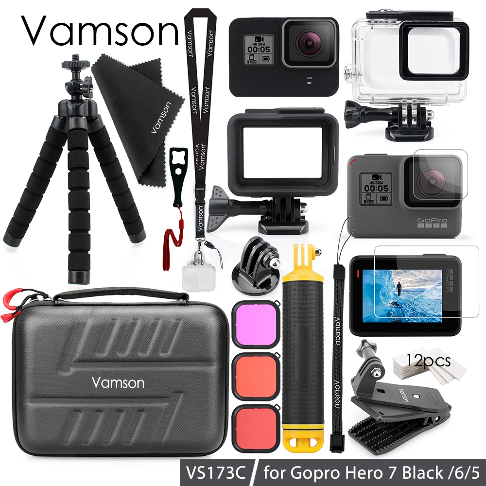 Vamson for Gopro7 Black Upgrade Accessories Package of 3 Models Tempered Film Helmet Strap Chest Band Headband for Gopro6 5VS187
Vamson for Gopro7 Black Upgrade Accessories Package of 3 Models Tempered Film Helmet Strap Chest Band Headband for Gopro6 5VS187