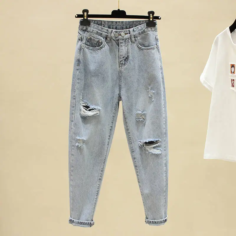 Ripped Jeans Women High Waist Loose Harem Pants 
Ripped Jeans Women High Waist Loose Harem Pants