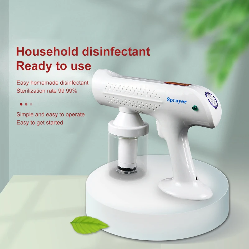 Nano Blue Light Spray Gun Office Wireless Disinfection Sprayer USB Rechargeable Atomization Sanitizer Machine For Brine Sodium
Nano Blue Light Spray Gun Office Wireless Disinfection Sprayer USB Rechargeable Atomization Sanitizer Machine For Brine Sodium