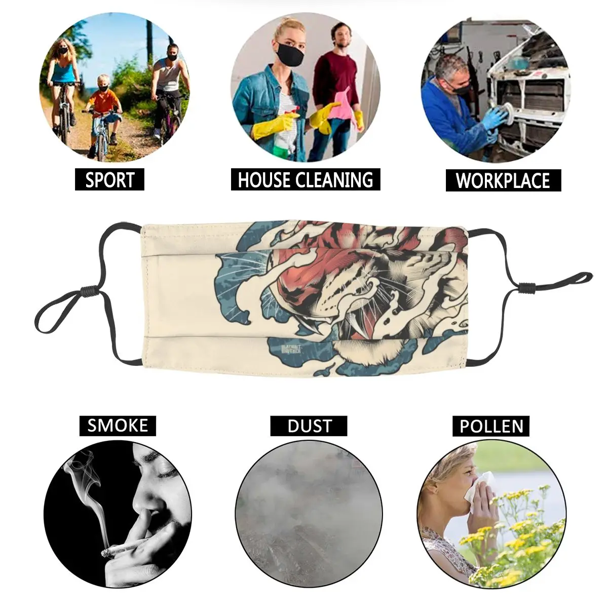 Non-Disposable Tora Japanese Tiger Tattoo Face Mask Samurai Oni Hannya Demon Printed Anti Haze Protection Mask Respirator Muffle
Non-Disposable Tora Japanese Tiger Tattoo Face Mask Samurai Oni Hannya Demon Printed Anti Haze Protection Mask Respirator Muffle
