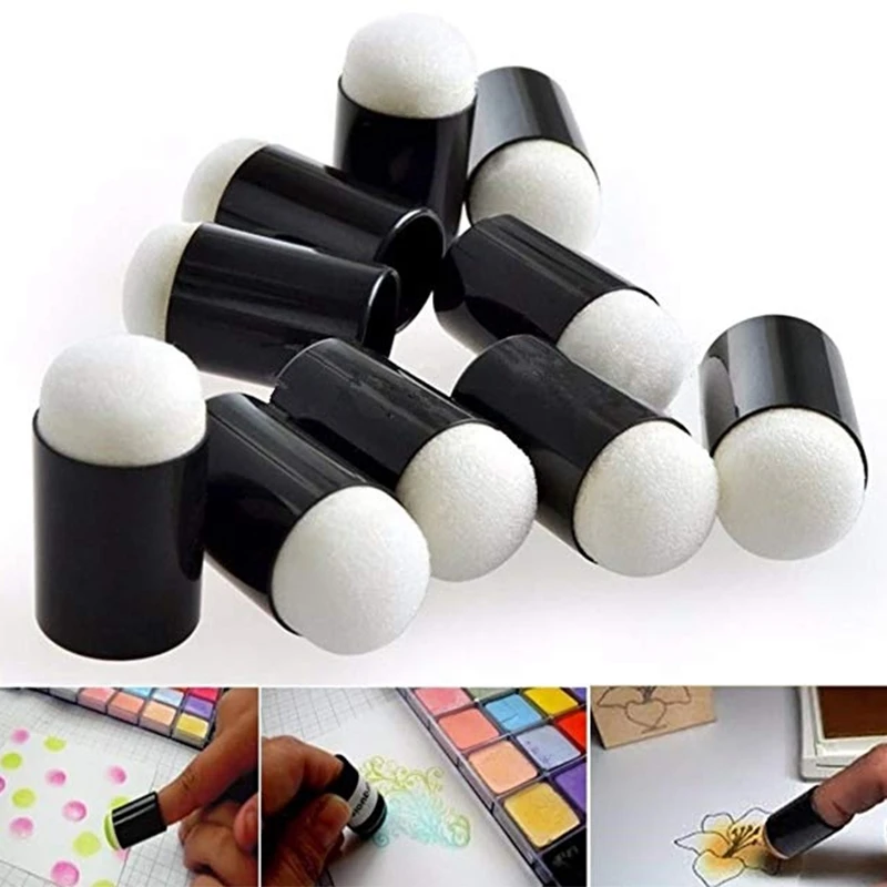 50Pcs Finger Sponge Dauber Painting Ink Pad Stamping Brush Craft Case Art Tools with Box Office School Drawing DIY | Канцтовары для