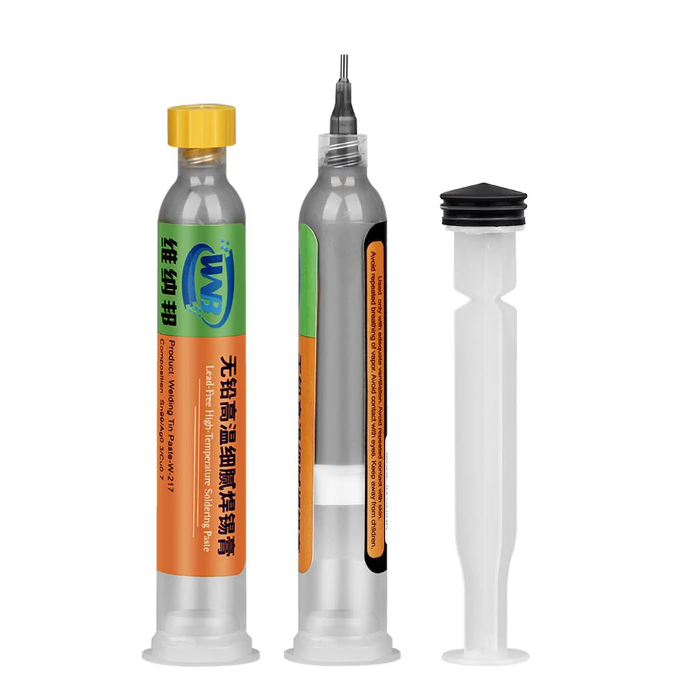 10cc Syringe Liquid Solder Tin Paste Lead-Free High Temperature 217c Melting Point Welding Tin Flux BGA PCB Repair Tool
10cc Syringe Liquid Solder Tin Paste Lead-Free High Temperature 217c Melting Point Welding Tin Flux BGA PCB Repair Tool