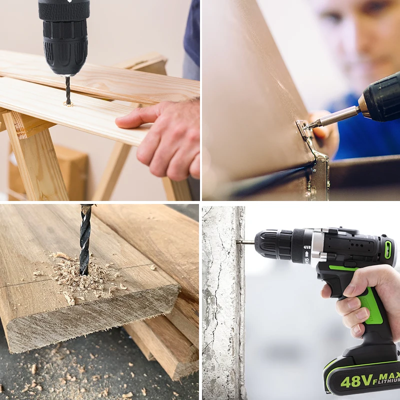 48V Cordless Electric Impact Drill 25-28Nm Torque Electric Drill Rechargeable Home Garden With 1 or 2 Li-ion Battery
48V Cordless Electric Impact Drill 25-28Nm Torque Electric Drill Rechargeable Home Garden With 1 or 2 Li-ion Battery