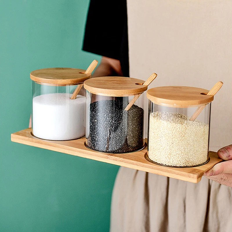 Glass Sugar Bowl Jars For Spices Kitchen Door Spices Condiments Salt Shaker And Pepper Shaker Bamboo Wooden Lid Spoon
Glass Sugar Bowl Jars For Spices Kitchen Door Spices Condiments Salt Shaker And Pepper Shaker Bamboo Wooden Lid Spoon