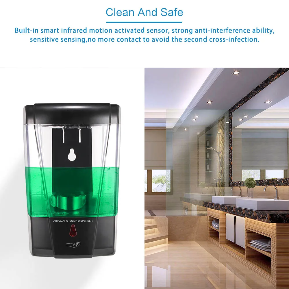 700Ml Liquid Soap Dispenser Automatic Touchless Electroplated Sanitizer Smart Sensor Dispensador Bottle For Kitchen Bathroom 
700Ml Liquid Soap Dispenser Automatic Touchless Electroplated Sanitizer Smart Sensor Dispensador Bottle For Kitchen Bathroom