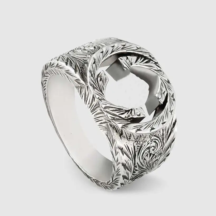 1:1Fashion personality, European and American hip-hop style, wide at the top and narrow at the bottom, pure silver retro ring
1:1Fashion personality, European and American hip-hop style, wide at the top and narrow at the bottom, pure silver retro ring