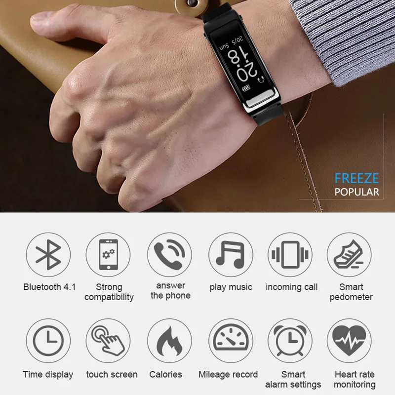 Bluetooth Headset Watch Smart Band Bracelet Heart Rate Passometer for Sport Fitness VH99
Bluetooth Headset Watch Smart Band Bracelet Heart Rate Passometer for Sport Fitness VH99
