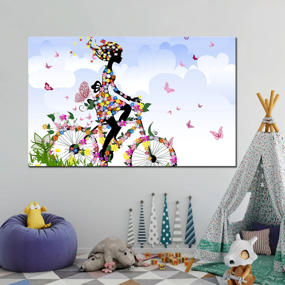 

Animated Characters Canvas Paintings Flowers Girl Posters Prints Wall Art Pictures Poster Girls Room Decor Gifts Home Decoration