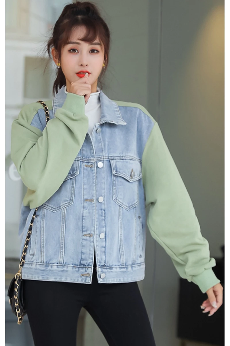 2021 Jacket Denim Fashion Loose Real Shot For Women Splicing Free Shipping
2021 Jacket Denim Fashion Loose Real Shot For Women Splicing Free Shipping