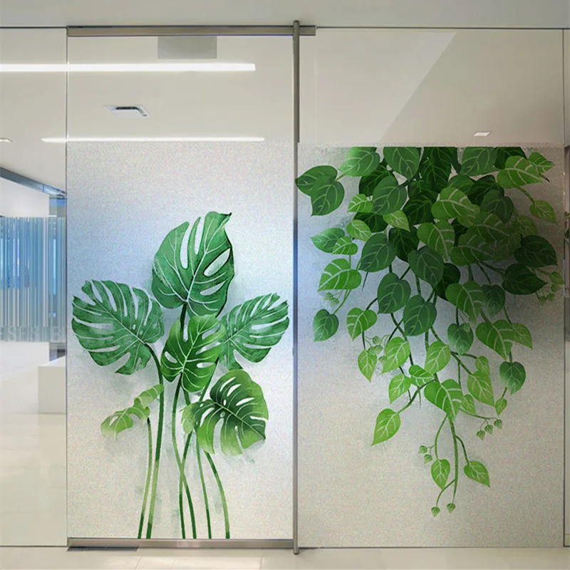 Custom size Tropical rainforest leaf plant pattern electrostatic frosted glass film kitchen office bathroom opaque window film
Custom size Tropical rainforest leaf plant pattern electrostatic frosted glass film kitchen office bathroom opaque window film