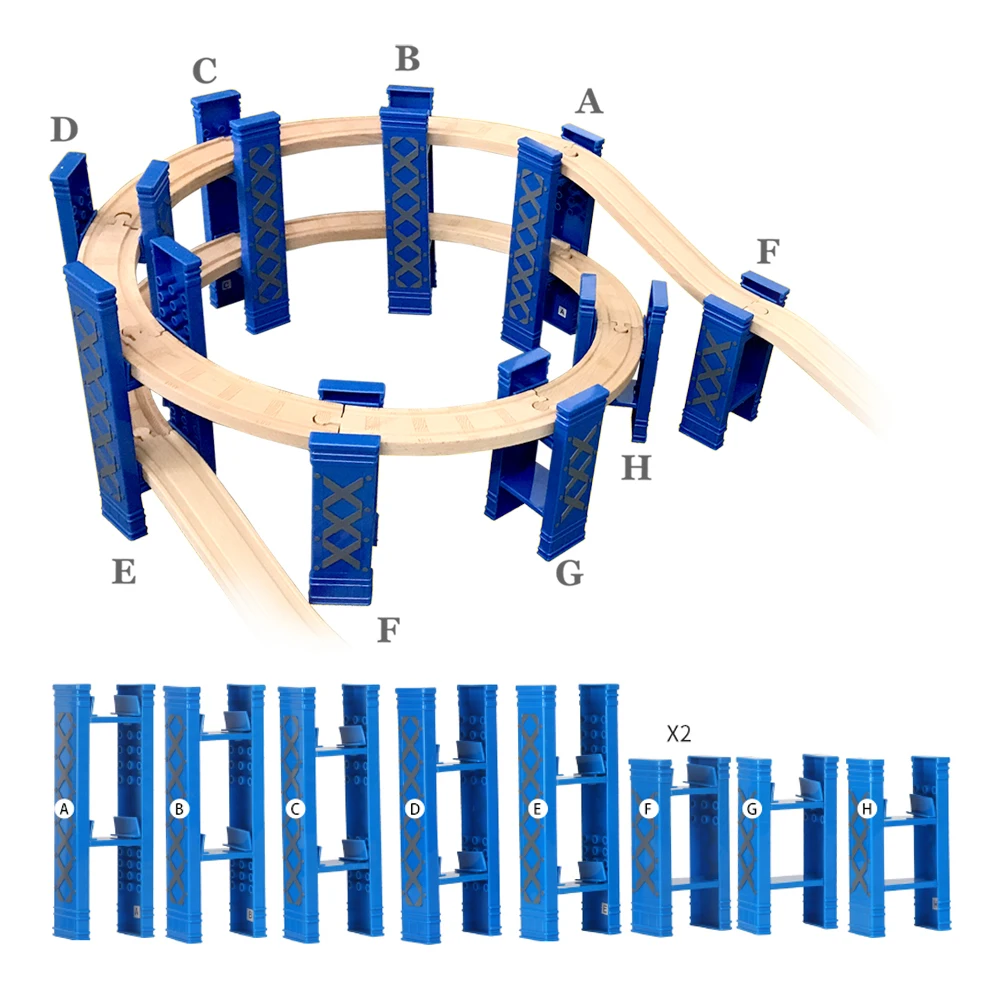 Blue Circular Double-layer Elevated Railway Bridge Bridge Bracket Suitable for Br Wooden Trains Children's Educational Toys
Blue Circular Double-layer Elevated Railway Bridge Bridge Bracket Suitable for Br Wooden Trains Children's Educational Toys
