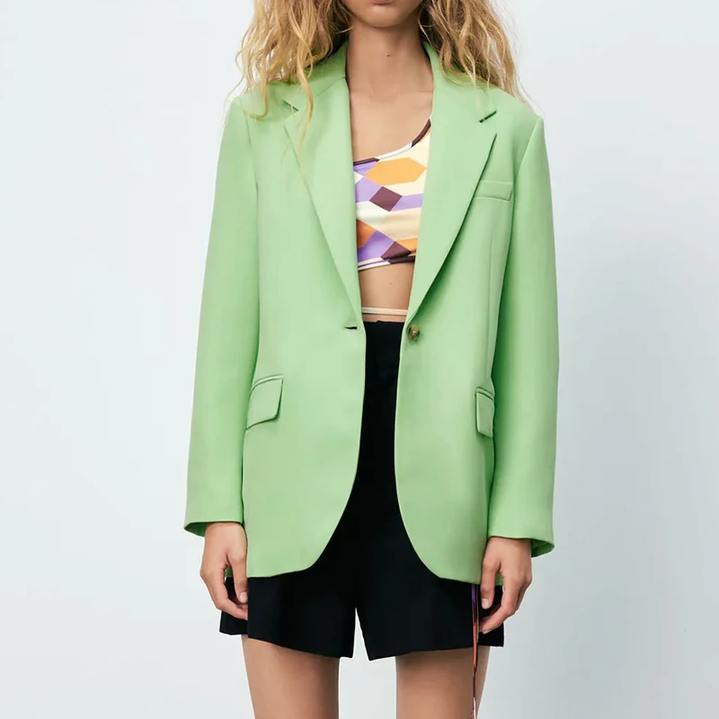 WXWT Za Women Apple green Blazer Coat Vintage Long Sleeve Pocket 2021 Fashion Office Lady Chic Tops BB1629
WXWT Za Women Apple green Blazer Coat Vintage Long Sleeve Pocket 2021 Fashion Office Lady Chic Tops BB1629