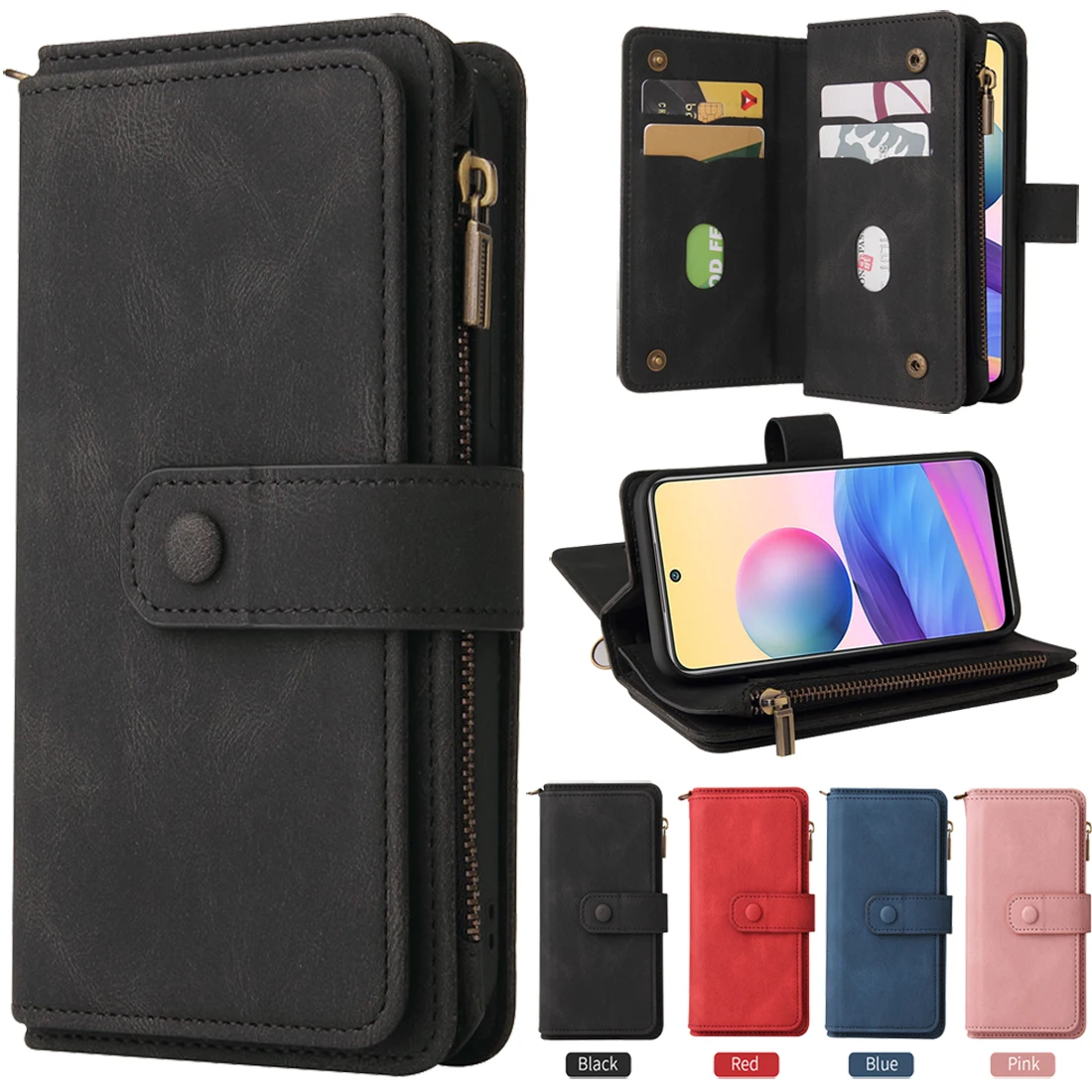 Poco M3 Pro 5G Multi-Function Zipper Flip Wallet Case for Xiaomi Pocophone M3 M 3 Pro Leather Card Protect Case Poco M3Pro Cover
Poco M3 Pro 5G Multi-Function Zipper Flip Wallet Case for Xiaomi Pocophone M3 M 3 Pro Leather Card Protect Case Poco M3Pro Cover