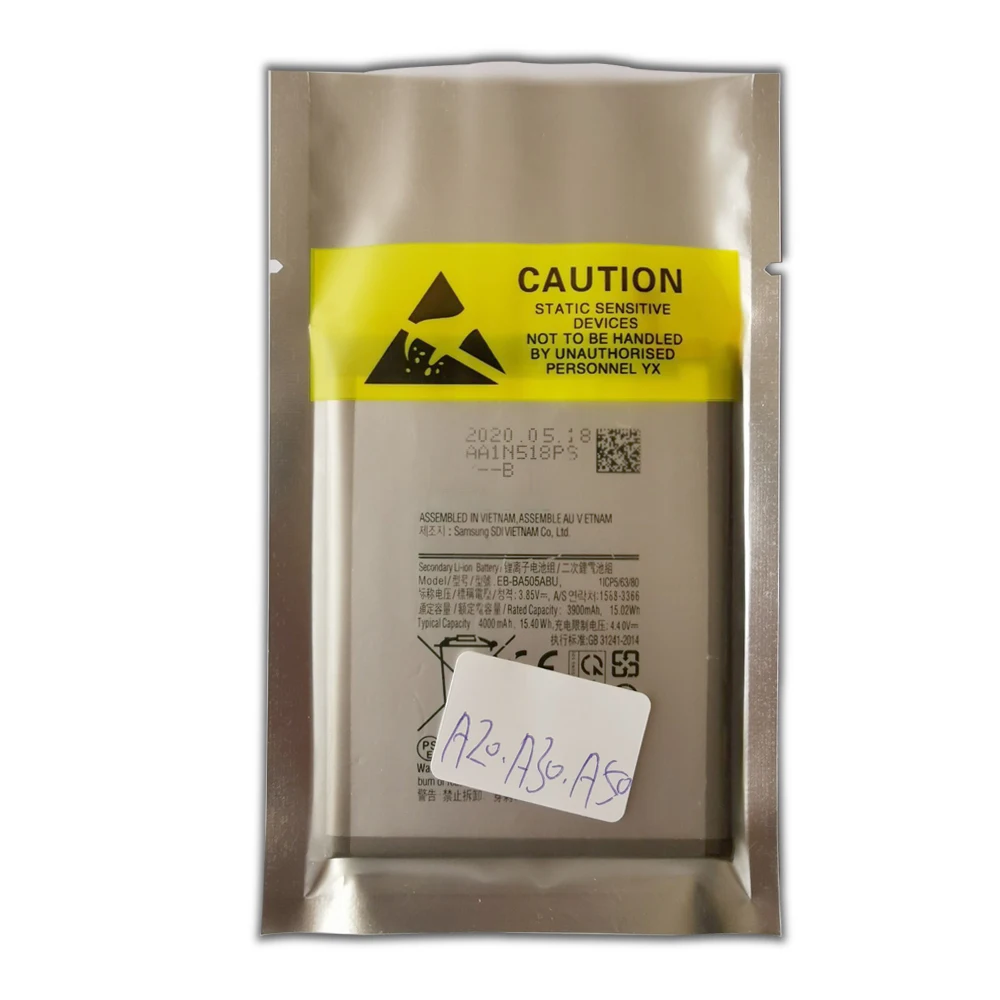 100% New Original Phone Battery For Samsung Galaxy A20 A30 A50 Real Capacity 4000mAh Bateria Replacement For A205 A305 A505 A50S
100% New Original Phone Battery For Samsung Galaxy A20 A30 A50 Real Capacity 4000mAh Bateria Replacement For A205 A305 A505 A50S