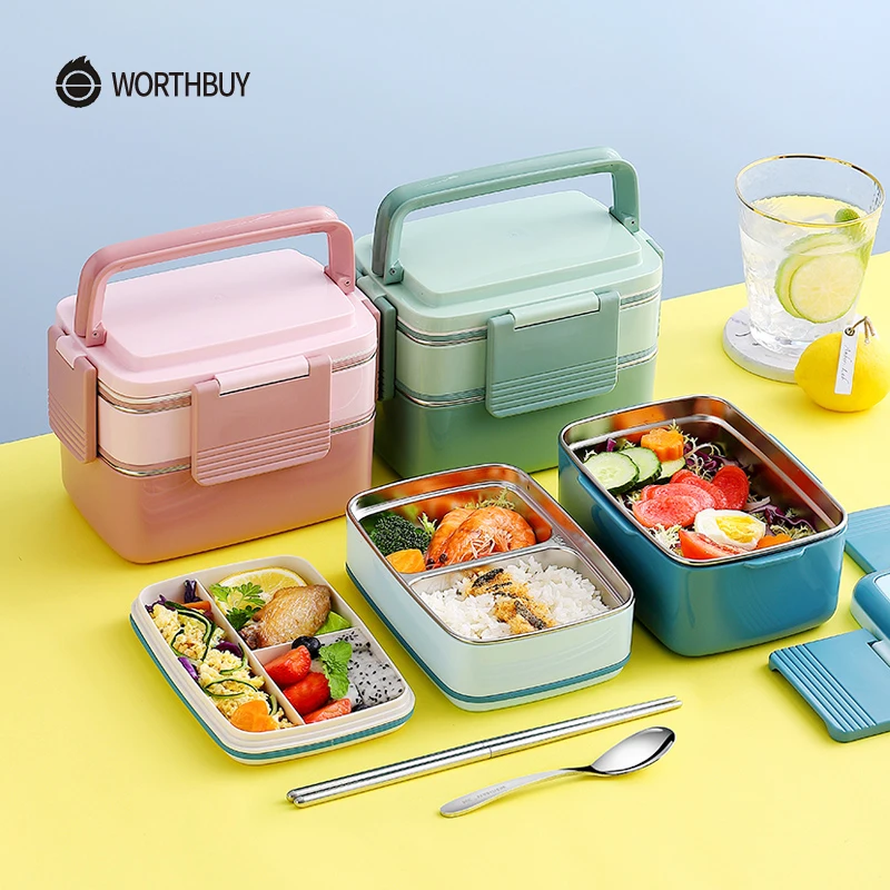 WORTHBUY Japanese 18/8 Stainless Steel Lunch Box For Kids Portable Leak-Proof Bento Box With Tableware Food Storage Container
WORTHBUY Japanese 18/8 Stainless Steel Lunch Box For Kids Portable Leak-Proof Bento Box With Tableware Food Storage Container