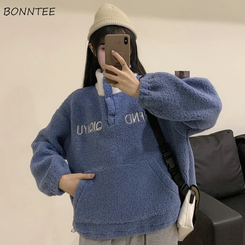 Hoodies Women No Hat Turtleneck Thicker Plus Velvet Warm Student Sweatshirts Patchwork All-match Front Pocket Loose Stylish Ins
Hoodies Women No Hat Turtleneck Thicker Plus Velvet Warm Student Sweatshirts Patchwork All-match Front Pocket Loose Stylish Ins