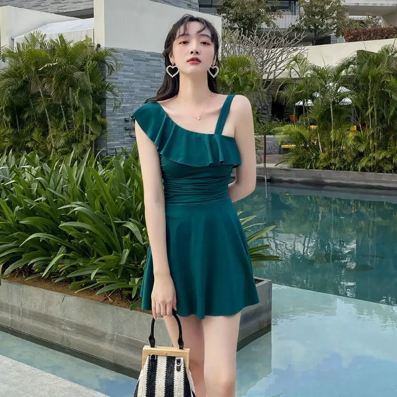 Women Swimsuit 2021 New Korean Sexy Boxer One-Piece Skirt Covering Belly Slimming Conservative Hot Spring Fairy Bathing Suit
Women Swimsuit 2021 New Korean Sexy Boxer One-Piece Skirt Covering Belly Slimming Conservative Hot Spring Fairy Bathing Suit