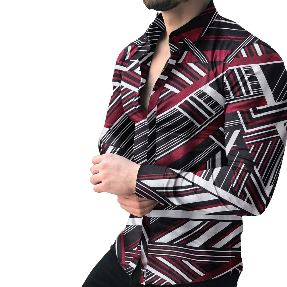 Men's Casual Fashion Printed Shirt Single-Breasted Cardigan Long Sleeve Shirt Men European American Lapel Fashion Homme Tops
Men's Casual Fashion Printed Shirt Single-Breasted Cardigan Long Sleeve Shirt Men European American Lapel Fashion Homme Tops