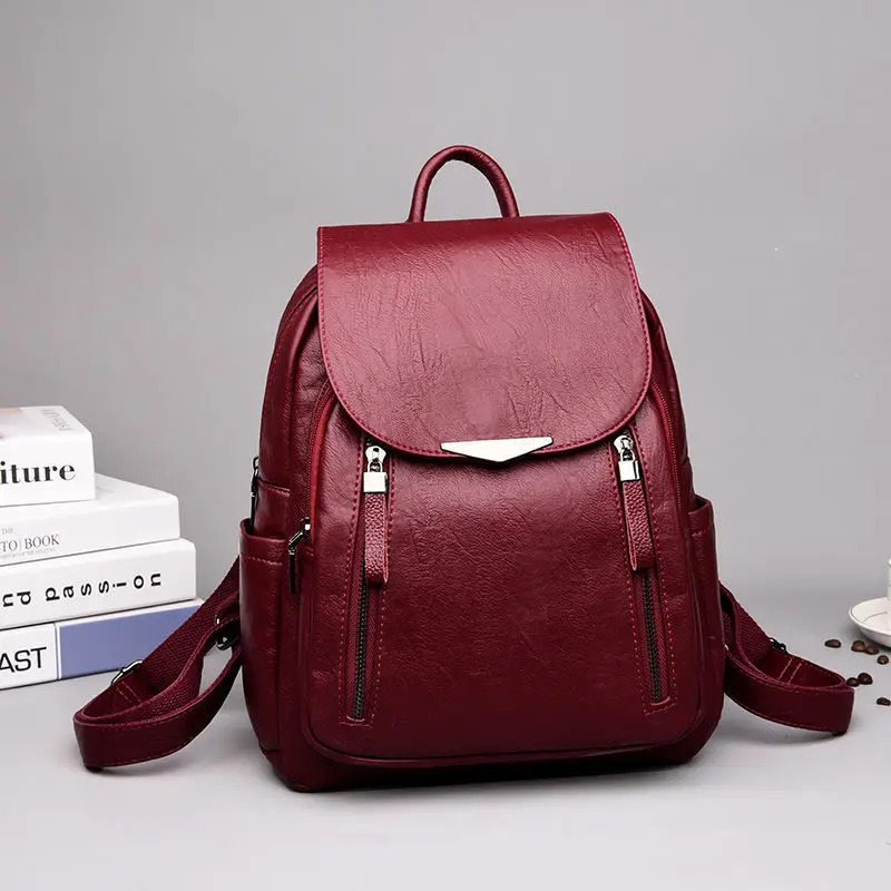 Women New Simple Crossbody Bag Vintage PU Leather Backpack Casual Women's Large Capacity School Bag For Girls Double Zipper Bags
Women New Simple Crossbody Bag Vintage PU Leather Backpack Casual Women's Large Capacity School Bag For Girls Double Zipper Bags
