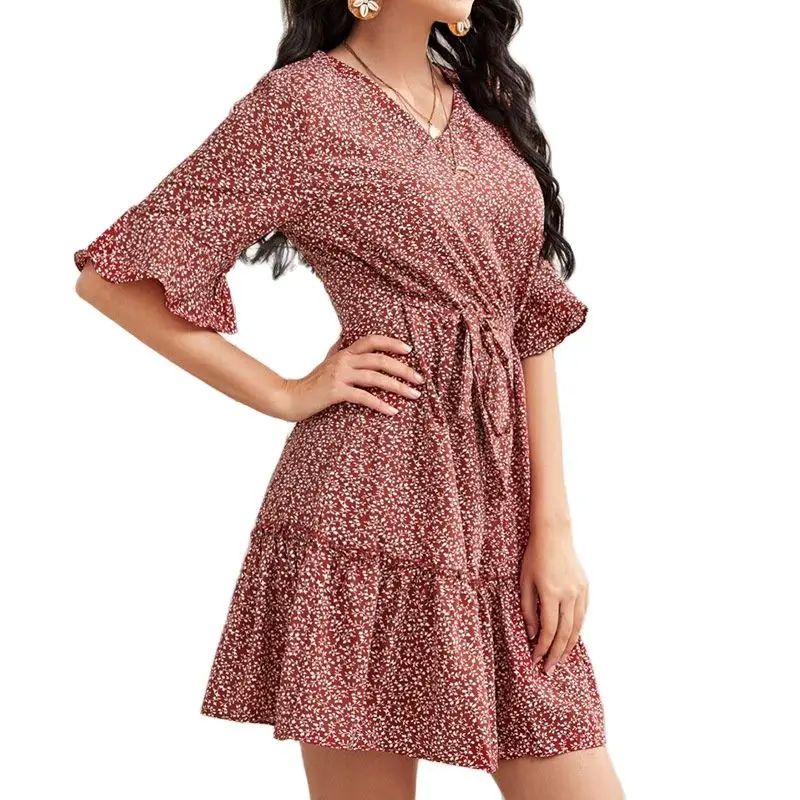 Dresses for women casual Summer 2021 V-neck Quarter Sleeve printed chiffon high waist dress for women's woman girl lady elegant
Dresses for women casual Summer 2021 V-neck Quarter Sleeve printed chiffon high waist dress for women's woman girl lady elegant
