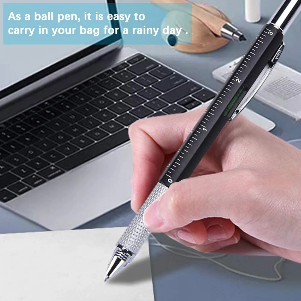 Multifunctional Writing Measure Ruler Spirit Level Tool Ballpoint Pen With A Top And Scale Stylus For Touch Screen Tool Pen
Multifunctional Writing Measure Ruler Spirit Level Tool Ballpoint Pen With A Top And Scale Stylus For Touch Screen Tool Pen