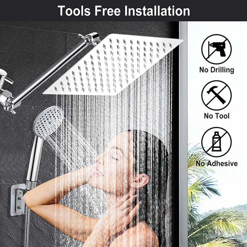 Shower Head, High Pressure Rainfall Shower Head, Handheld Showers Combo , 5 Spray Settings Anti-Leak Dual Shower Head
Shower Head, High Pressure Rainfall Shower Head, Handheld Showers Combo , 5 Spray Settings Anti-Leak Dual Shower Head