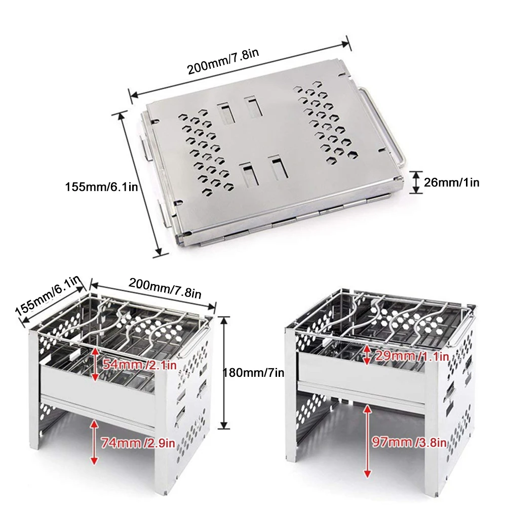 Outdoor Foldable Timber Camping Stove Stainless Steel Stove with Windscreen Detachable Stove for BBQ Barbecue Cooking
Outdoor Foldable Timber Camping Stove Stainless Steel Stove with Windscreen Detachable Stove for BBQ Barbecue Cooking