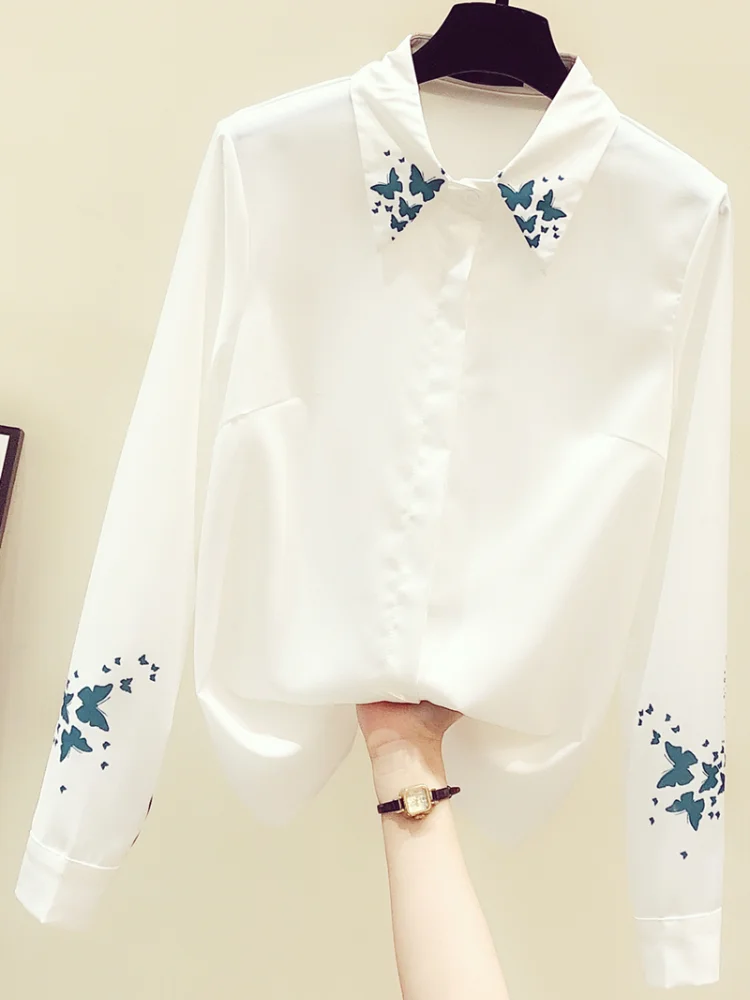 Fashion Design White Women Shirts Summer New 2021 Turn-Down Collar Long-Sleeved Elegant Office Lady Outwear Tops
Fashion Design White Women Shirts Summer New 2021 Turn-Down Collar Long-Sleeved Elegant Office Lady Outwear Tops