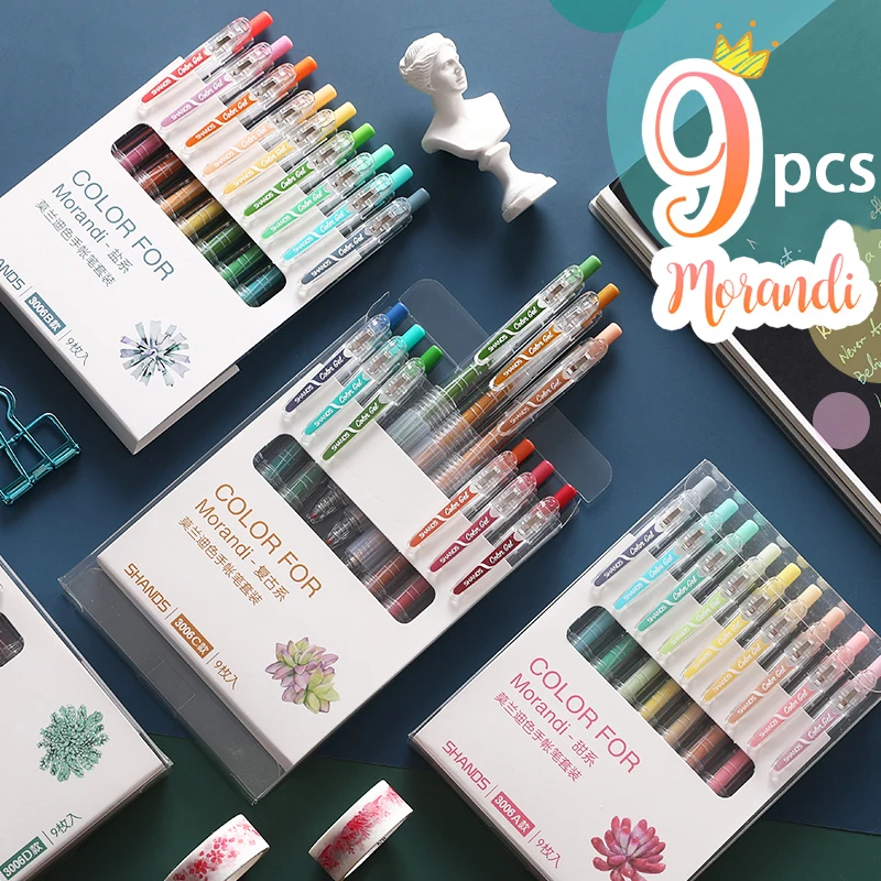 9-color Set Morandi Colorful Hand Account Pen Core Gel Pen Kawaii Student Notebook Painting Writing Supplies Learning Stationery
9-color Set Morandi Colorful Hand Account Pen Core Gel Pen Kawaii Student Notebook Painting Writing Supplies Learning Stationery