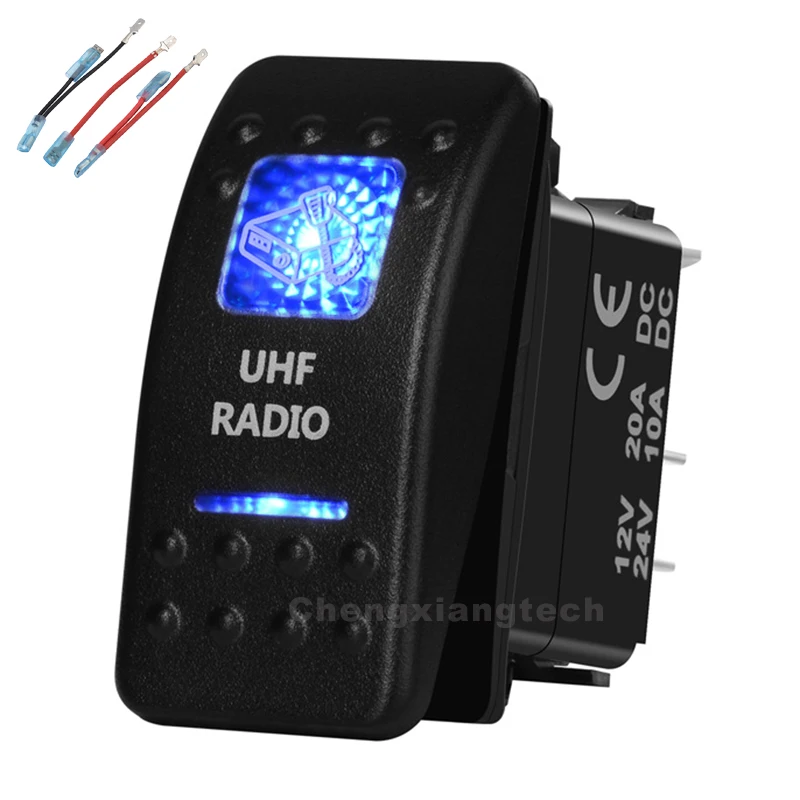 Blue Led 5 Pin on-off SPST Rocker Push Switch UHF RADIO Waterproof Overload protection Car Boat 12v/24v+Jumper Wires Set
Blue Led 5 Pin on-off SPST Rocker Push Switch UHF RADIO Waterproof Overload protection Car Boat 12v/24v+Jumper Wires Set