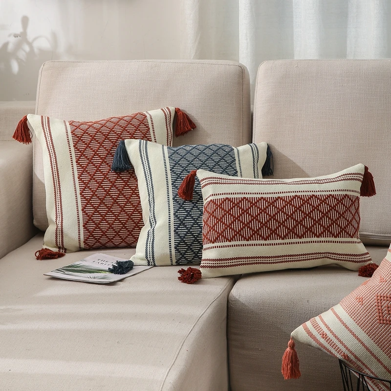 Tassel Woven Cushion Cover Lattice Simple Fashion Pillowcase Cover Handmade 45X45Cm/30X50Cm Home Decoration for Living Room Sofa
Tassel Woven Cushion Cover Lattice Simple Fashion Pillowcase Cover Handmade 45X45Cm/30X50Cm Home Decoration for Living Room Sofa