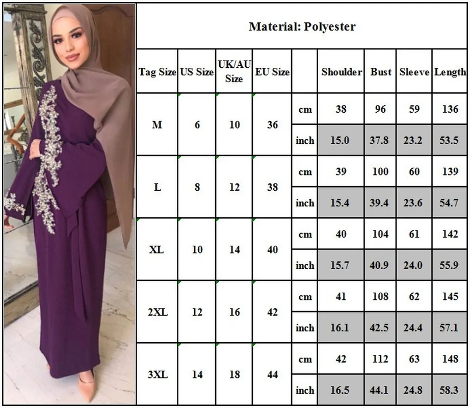 Donsignet Muslim Fashion Middle East Muslim Dress Embroidery Dress Lace Bead Flared Sleeve Long Dress Dubai Abaya Turkey Robes
Donsignet Muslim Fashion Middle East Muslim Dress Embroidery Dress Lace Bead Flared Sleeve Long Dress Dubai Abaya Turkey Robes