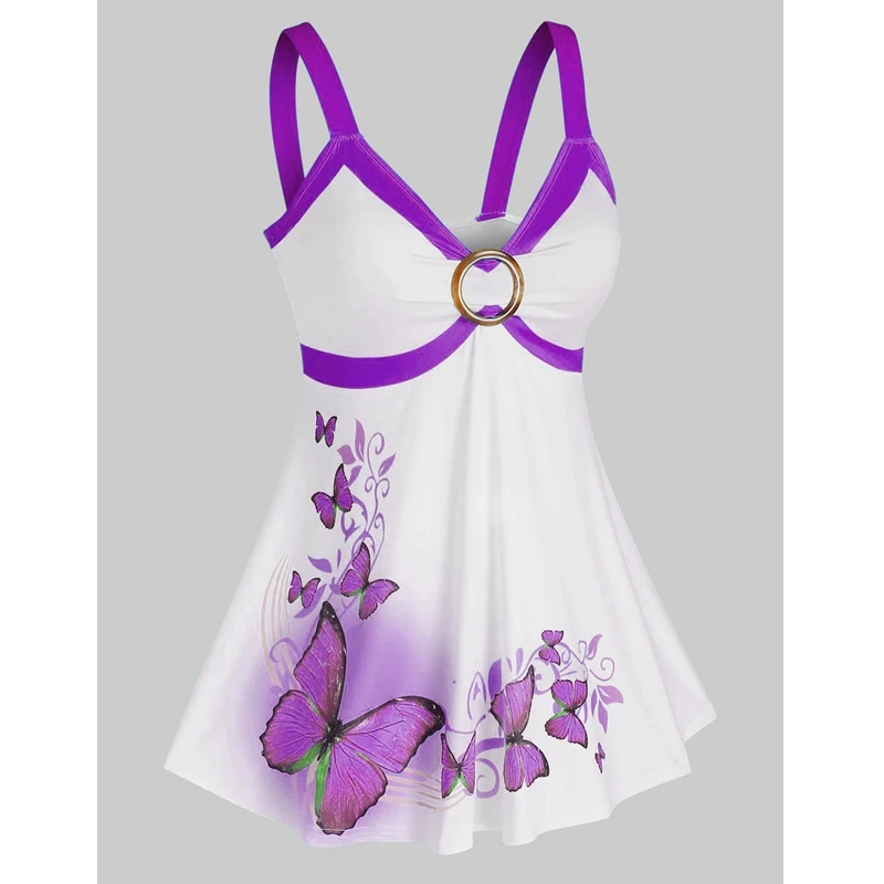 WEPBEL Spaghetti Strap Camis Women's Sexy Butterfly Print Slim Top Summer Casual Sleeveless V-neck Backless Ring Camis
WEPBEL Spaghetti Strap Camis Women's Sexy Butterfly Print Slim Top Summer Casual Sleeveless V-neck Backless Ring Camis