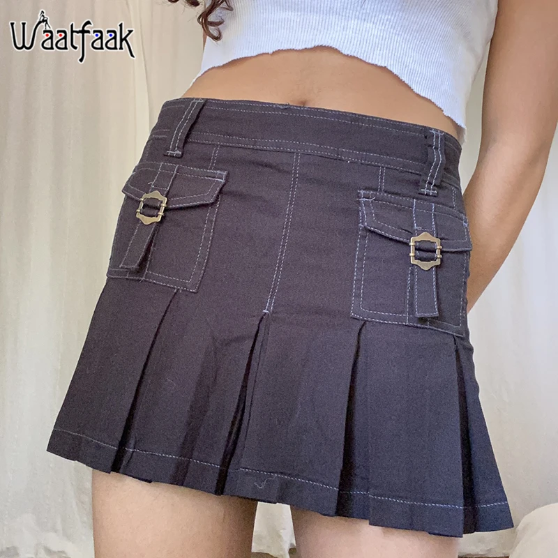 Waatfaak Pockets Patchwork A Line Pleated Skirt Y2K Aesthetic Stitch Mini Skirt Black E Girl Streetwear Vintage Grunge Fairycore
Waatfaak Pockets Patchwork A Line Pleated Skirt Y2K Aesthetic Stitch Mini Skirt Black E Girl Streetwear Vintage Grunge Fairycore