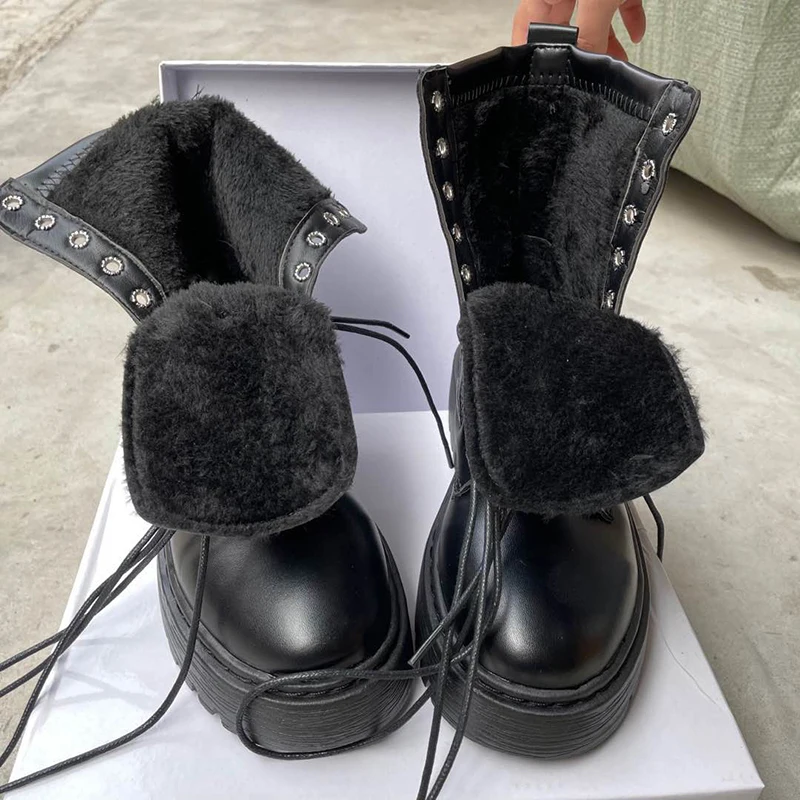 Rimocy White Black PU Leather Ankle Boots Women Autumn Winter Round Toe Lace Up Shoes Woman Fashion Motorcycle Platform Botas
Rimocy White Black PU Leather Ankle Boots Women Autumn Winter Round Toe Lace Up Shoes Woman Fashion Motorcycle Platform Botas