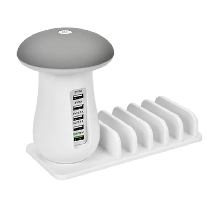 Multi Port USB Mobile Phone Charger Mushroom LED Light Lamp Charging Station Dock Stand QC 3.0 Quick Charger for Samsung Xiaomi
Multi Port USB Mobile Phone Charger Mushroom LED Light Lamp Charging Station Dock Stand QC 3.0 Quick Charger for Samsung Xiaomi