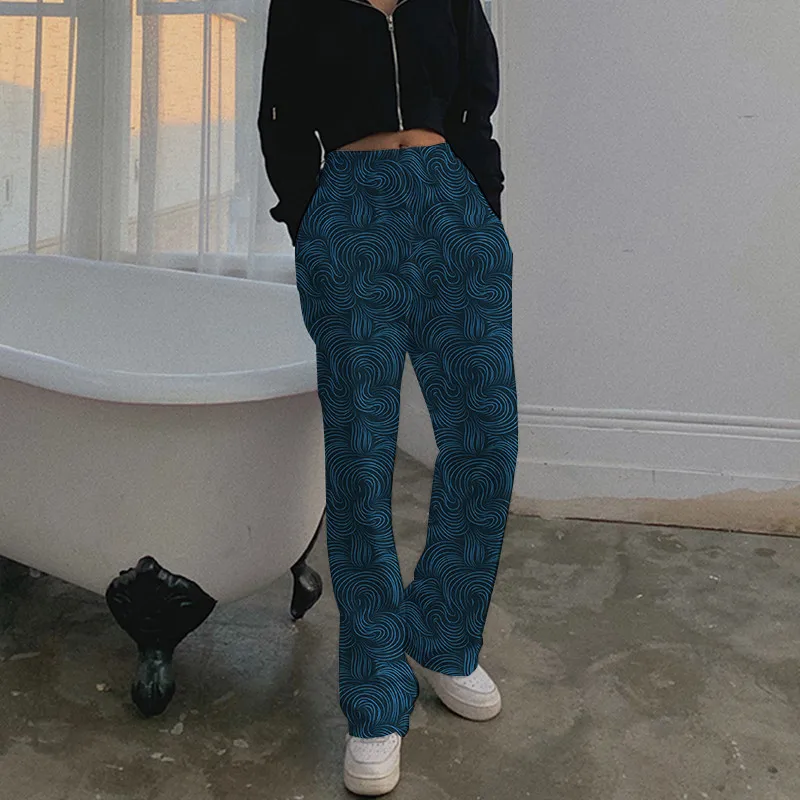 Focal20 Streetwear Blue Striped Print Women Pants Elastic Waist Wide Leg Female Trousers Casual Loose Spring Autumn Lady Bottoms
Focal20 Streetwear Blue Striped Print Women Pants Elastic Waist Wide Leg Female Trousers Casual Loose Spring Autumn Lady Bottoms